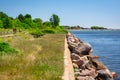 Beautiful landscape of the Puck Bay on the Hel Peninsula in summer. Poland