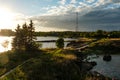 Beautiful landscape in Rabocheostrovsk, Karelia at summer