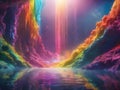 beautiful landscape in rainbow colors Royalty Free Stock Photo