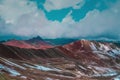 Beautiful landscape of Rainbow Mountains and Red Valley.