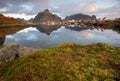 Beautiful landscape from Reine fishing village, Lofoten Islands, Norway Royalty Free Stock Photo