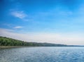 Beautiful landscape of the river Dnieper and blue sky