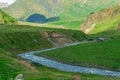 Beautiful landscape - a river in the mountain Caucasus of Georgia Royalty Free Stock Photo