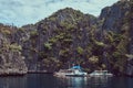 Beautiful landscape of a rocky bay of Philippine Islands.