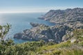 Beautiful landscape of rocky cliffs facing the sea in Flekkefjord, Norway