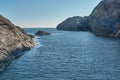 Beautiful landscape of rocky cliffs facing the sea in Flekkefjord, Norway