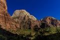 Beautiful landscape of the rocky mountains in Zion national park in USA Royalty Free Stock Photo