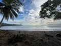 Beautiful landscape of a sandy beach in Costa Rica Royalty Free Stock Photo