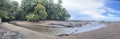 Beautiful landscape of a sandy beach in Costa Rica Royalty Free Stock Photo