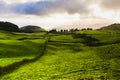 Beautiful landscape sceneries in Azores Portugal. Tropical nature in Sao Miguel Island, Azores. Royalty Free Stock Photo