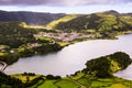 Beautiful landscape sceneries in Azores Portugal. Tropical nature in Sao Miguel Island, Azores. Royalty Free Stock Photo