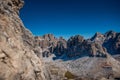 Beautiful landscape scenery of italien dolomites, rifugio lagazuoi, cortina dÃÂ´ampezzo, passo falzarego Royalty Free Stock Photo