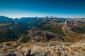 Beautiful landscape scenery of italien dolomites, rifugio lagazuoi, cortina dÃÂ´ampezzo, passo falzarego Royalty Free Stock Photo