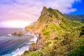 Beautiful landscape scenery of Madeira Island - View from Miradouro de Sao Cristovao in the Northern coastline, Sao Vicente area Royalty Free Stock Photo