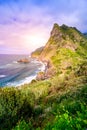 Beautiful landscape scenery of Madeira Island - View from Miradouro de Sao Cristovao in the Northern coastline, Sao Vicente area Royalty Free Stock Photo