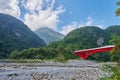 Beautiful landscape scenic of Taroko mountain with Red Shakadang bridge
