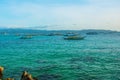 Beautiful landscape sea and boats. Boracay, Philippines. Royalty Free Stock Photo