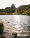 Beautiful landscape of the sea and the highland of Glencoe on the Isle of Skye island, Scotland. Royalty Free Stock Photo