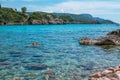 Beautiful landscape - sea lagoon with turquoise calm water Royalty Free Stock Photo