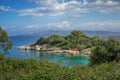 Beautiful landscape - sea lagoon with turquoise water, cliffs and rocks Royalty Free Stock Photo