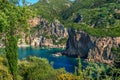 Beautiful landscape with sea Ã¢â¬â lagoon with turquoise water, mountains and cliffs Royalty Free Stock Photo