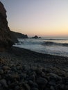 Beautiful landscape of the sea on the sunset, Hartland Quay, Devon, UK Royalty Free Stock Photo