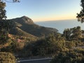 Beautiful landscape with sea view from a hill