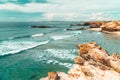 Beautiful Landscape And Seascape View Of Cliffs And Ocean In Portugal