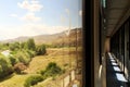 The beautiful landscape seen on the train ride in the Eastern Express, Dogu Ekspresi from Kars to Ankara, the interior of the