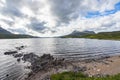 Beautiful landscape of the shores of Loch Assynt, north west of Scottish Highlands Royalty Free Stock Photo