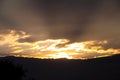 Beautiful landscape skyline clouds sunset sky with rays of sun on background