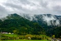 Beautiful landscape of the small village under the mountain Royalty Free Stock Photo
