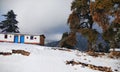 Beautiful landscape snowfall in pinath, Someshwar range of mountains Himalayas Royalty Free Stock Photo