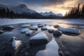 Incredible stunning scenery of Jasper National Park in winter