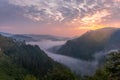 Beautiful landscape in southwestern Uganda, at the Bwindi Impenetrable Forest National Park, at the borders of Uganda, Congo and R Royalty Free Stock Photo