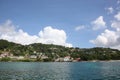 Beautiful landscape of St Georges, Grenada from the ocean, Caribbean