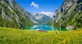 Beautiful landscape in summer at the Obersee, Koenigssee, Bavari Royalty Free Stock Photo