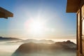 Beautiful landscape. Sunrise on the mountain Sri Pada Adam`s Peak. Sri Lanka. Royalty Free Stock Photo