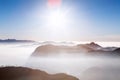 Beautiful landscape. Sunrise on the mountain Sri Pada Adam`s Peak. Sri Lanka. Royalty Free Stock Photo