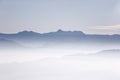 Beautiful landscape. Sunrise on the mountain Sri Pada Adam`s Peak. Sri Lanka. Royalty Free Stock Photo