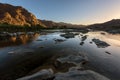 A beautiful landscape of a sunrise over the mountains