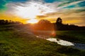 Beautiful landscape and sunset Royalty Free Stock Photo