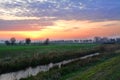 Beautiful landscape, sunset, field and river, Poland Royalty Free Stock Photo