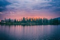 Beautiful landscape, sunset at the lake Strbske pleso, High Tatras, Slovakia Royalty Free Stock Photo