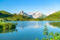 Beautifu Lake Trubsee and mountains