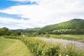 Beautiful landscape of Takayama mura at sunny summer or spring day and blue sky in Kamitakai District in northeast Nagano Royalty Free Stock Photo