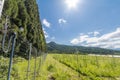 Beautiful landscape of Takayama mura at sunny summer or spring day and blue sky in Kamitakai District in northeast Nagano Royalty Free Stock Photo