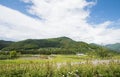 Beautiful landscape of Takayama mura at sunny summer or spring day and blue sky in Kamitakai District Royalty Free Stock Photo