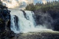 Beautiful landscape of the Tannforsen waterfall in Sweden