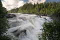 Beautiful landscape of the Tannforsen waterfall in Sweden